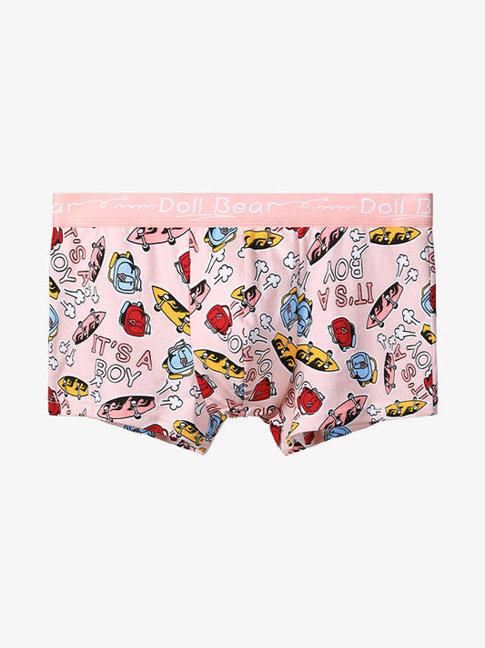 4 Pack Men's Cartoon Cotton Anti-Bacterial Boxer Briefs