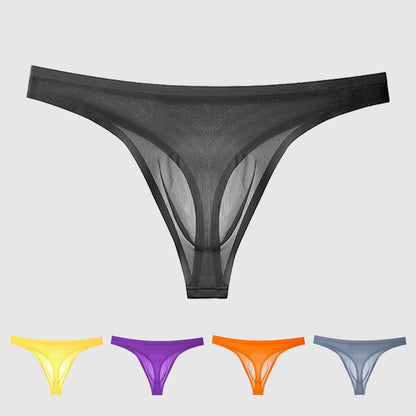 Men's Ultra-Thin Ice Silk Sexy Transparent Thong