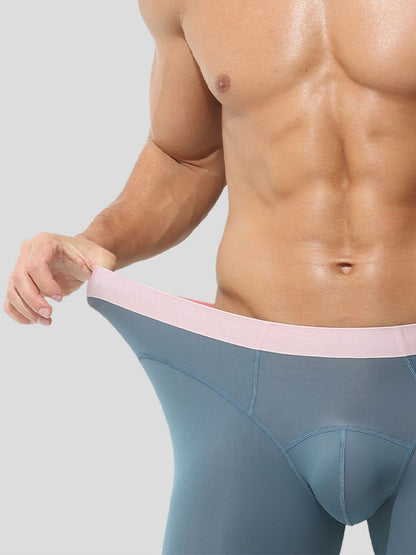 Men's Seamless Double-sided Round Neck Thermal Underwear Set