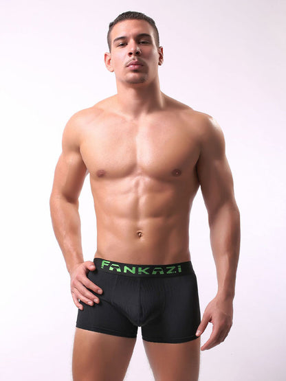 3 Pack Men's Striped U-Pouch Low-Rise Breathable Slim-Fit Trunks
