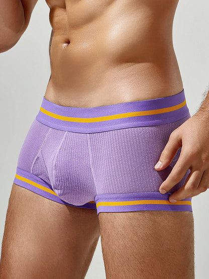 2 Pack Men's Spliced Color Trunks with Functional Fly