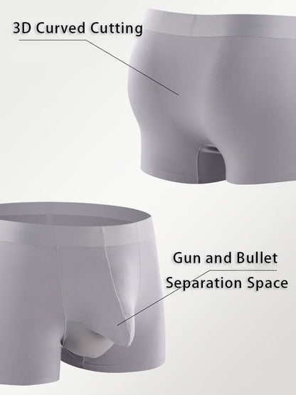 3 Pack Men's Separation Design Seamless Antibacterial Breathable Trunks