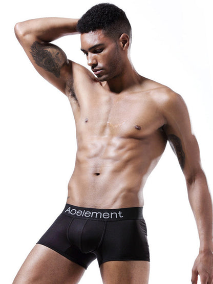 4 Pack Men's Breathable Plain Pouch Trunks