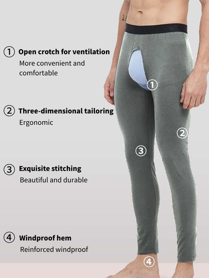 Men's Pure Cotton Open Crotch Breathable Warm Pants