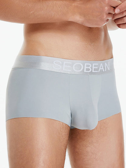 3 Pack Men's  Ice Silk Solid Color Breathable Antibacterial Trunks