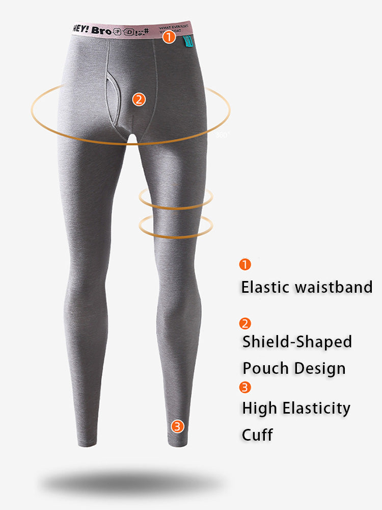 Men's Thermal Pants with Fleece Lining. Thickened Sports Base Layer Pants