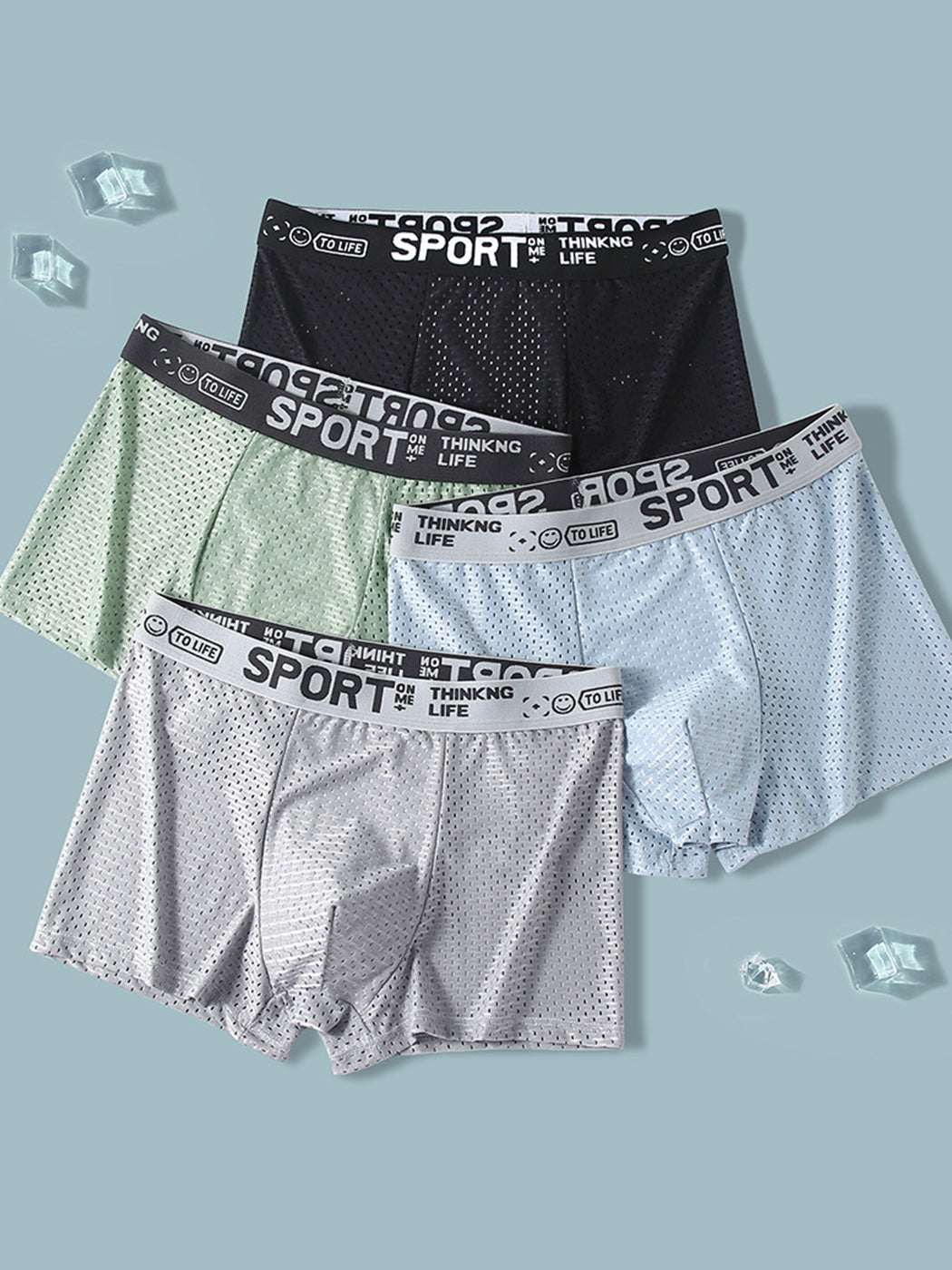 6 Pack Men's Contour Pouch Mesh Trunks