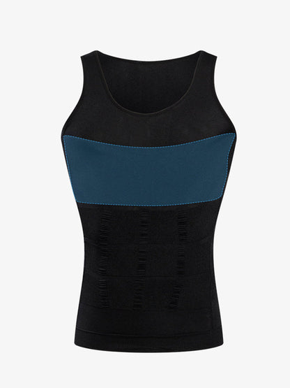 Mens Waist Body Shaper Vest T-Shirt Tank Tops