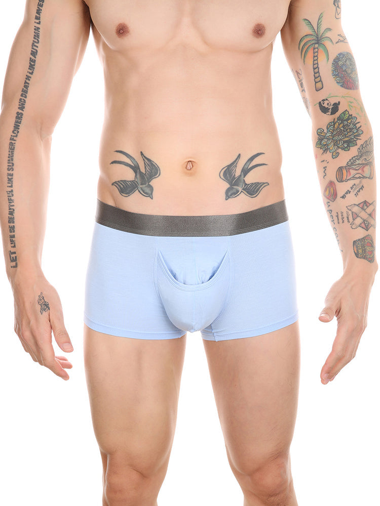 Men's Dual Ball Pouch Trunks With Fly Front