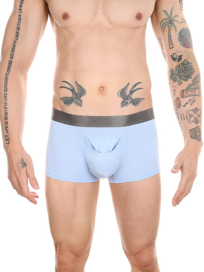 Men's Dual Ball Pouch Trunks With Fly Front