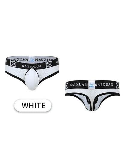 2 Pack Men's Breathable Mesh Removable U-Shaped Pocket Thongs