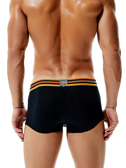 2 Pack Men's Low-Rise Cotton Breathable Trunks Suitable for Sports