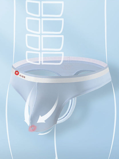 3 Pack Men's Ice Silk Sexy U-Shaped Pouch Kiss Thong