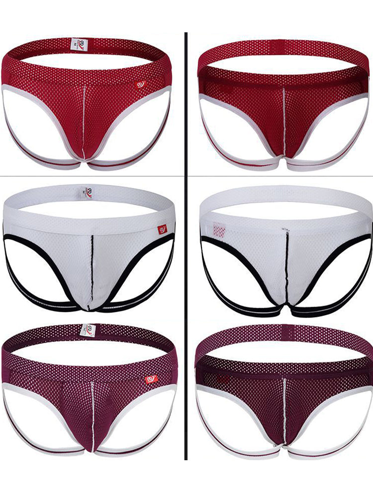 4 Pack Men's Low Waist Sexy Breathable Butt Lifting Stylish Comfortable Jockstrap