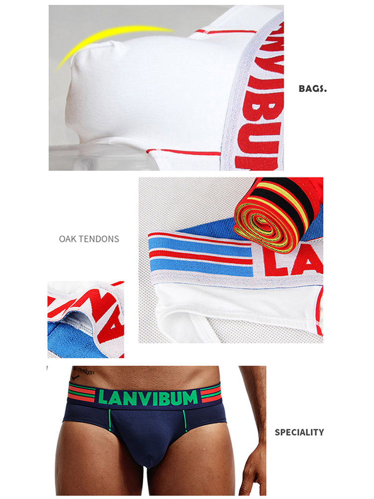 2 Pack Men's Cotton Low-Rise U-Convex Solid Color Jockstrap