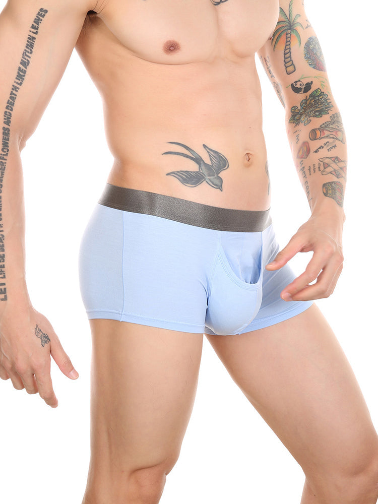 Men's Dual Ball Pouch Trunks With Fly Front