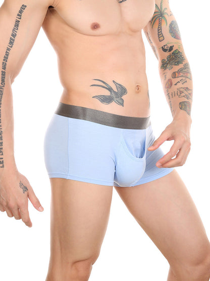 Men's Dual Ball Pouch Trunks With Fly Front