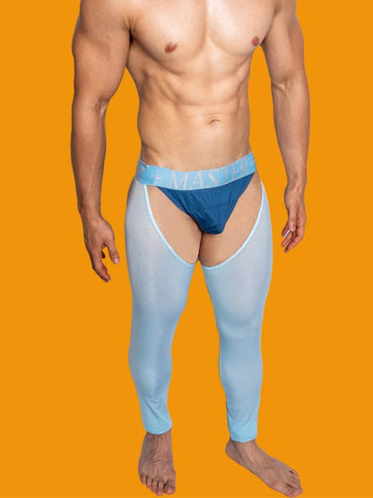 Men's Low-Waist Sexy Hollow Silk-Smooth Semi-Transparent Thermal Pants