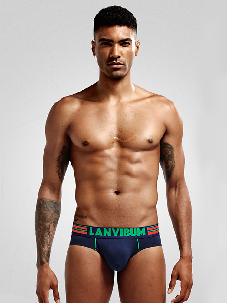 2 Pack Men's Cotton Low-Rise U-Convex Solid Color Jockstrap