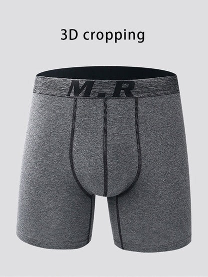 4 Pack Men's Comfortable Cotton Anti-Chafing High Elasticity Sports Boxer Briefs