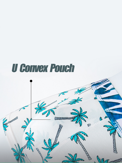 6 Pack Men's U Convex Modal Print Breathable Trunks