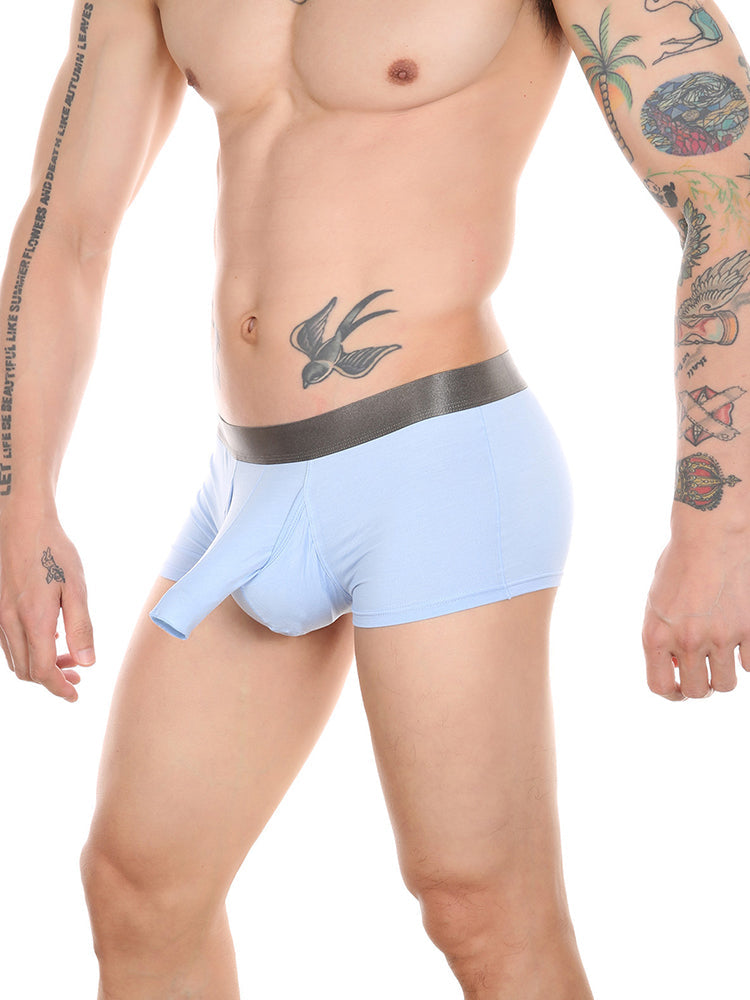 Men's Dual Ball Pouch Trunks With Fly Front