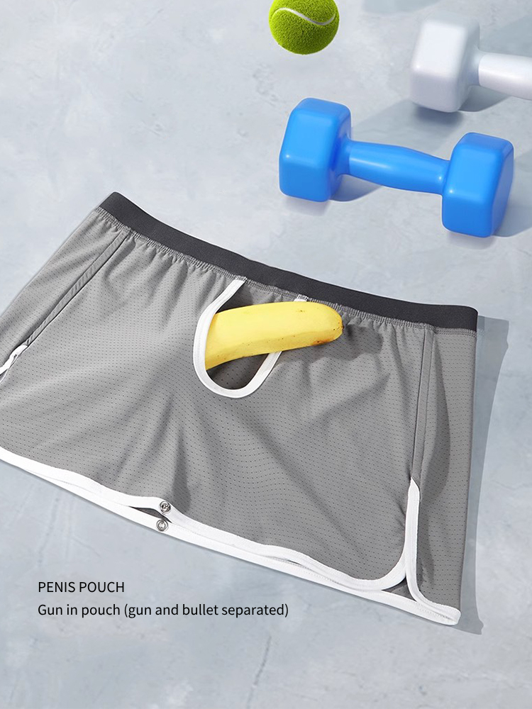 2 Pack Men's  Button Casual U-Shaped Roman Skirt Dual-Purpose Arrow Pants Underwear