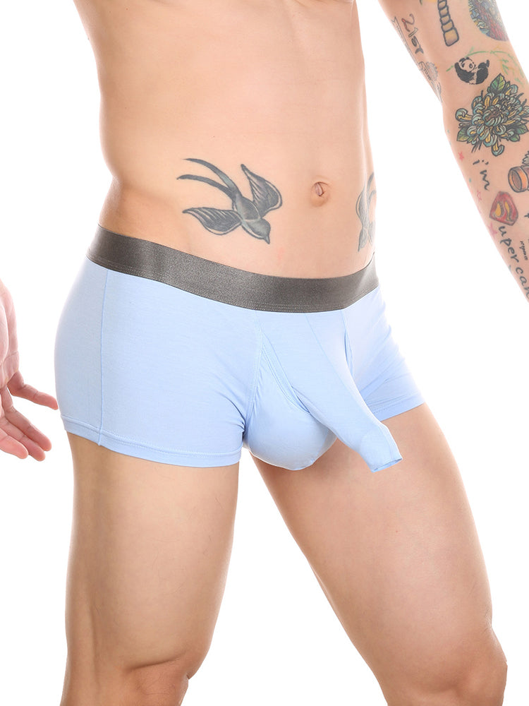 Men's Dual Ball Pouch Trunks With Fly Front