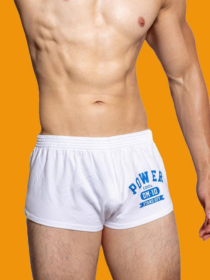 Men's DM Printed Lettering Low Waist Sexy Cotton Boxer Shorts