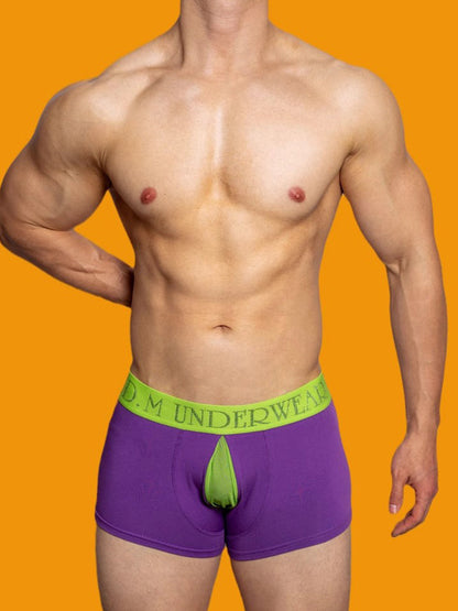 2 Pack Men's Mesh Transparent Open-Cut Cotton Mesh Trunks