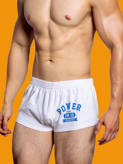 Men's DM Printed Lettering Low Waist Sexy Cotton Boxer Shorts