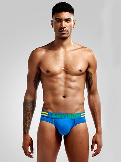 2 Pack Men's Cotton Low-Rise U-Convex Solid Color Jockstrap