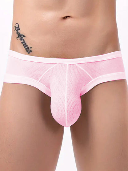 2 Pack Men's Low Rise Back Hollow 3D U-convex Large Pouch T-Back Briefs