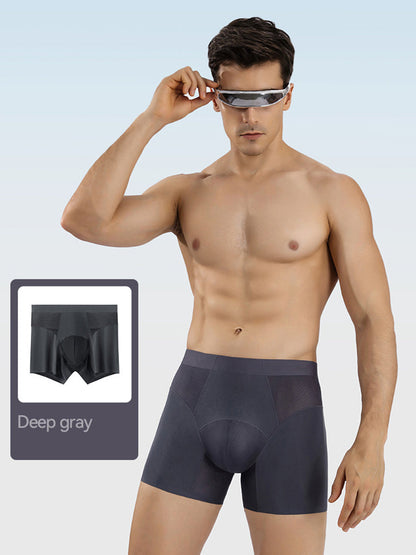 2 Pack Men's  Modal Seamless Antibacterial Anti-Chafing Leg Boxers Briefs & Midway Briefs