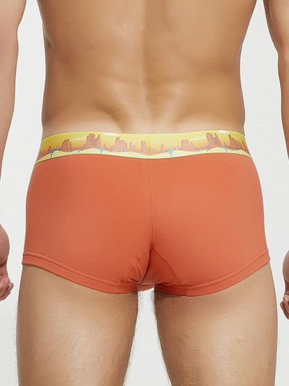 Men's Spliced Waistband U-Pouch Trunks