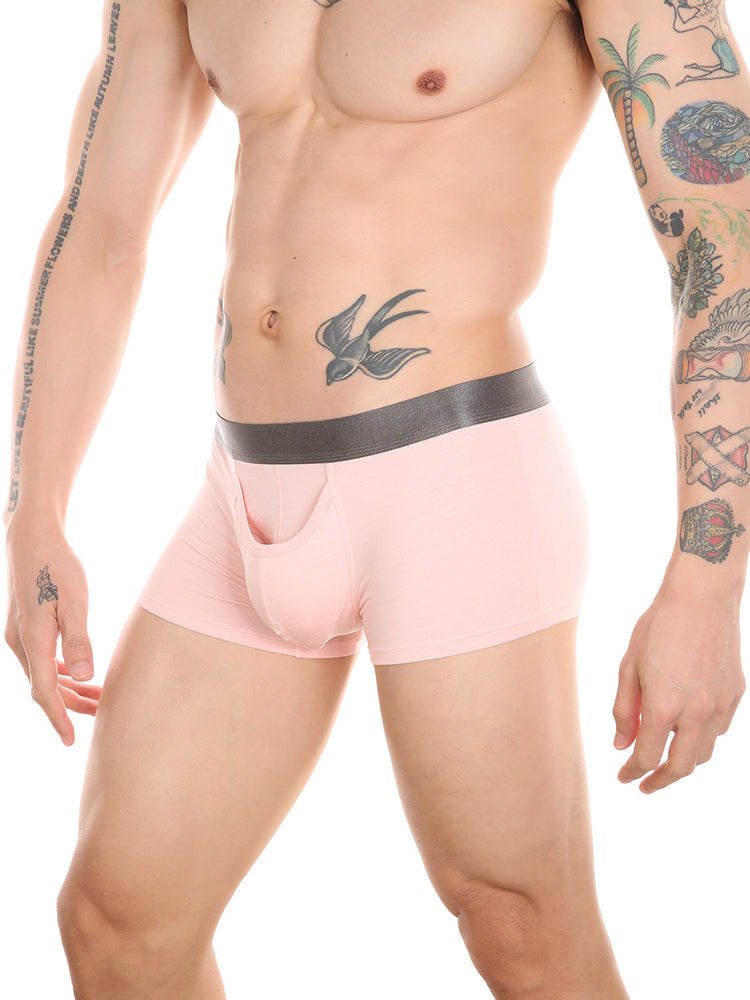 Men's Dual Ball Pouch Trunks With Fly Front