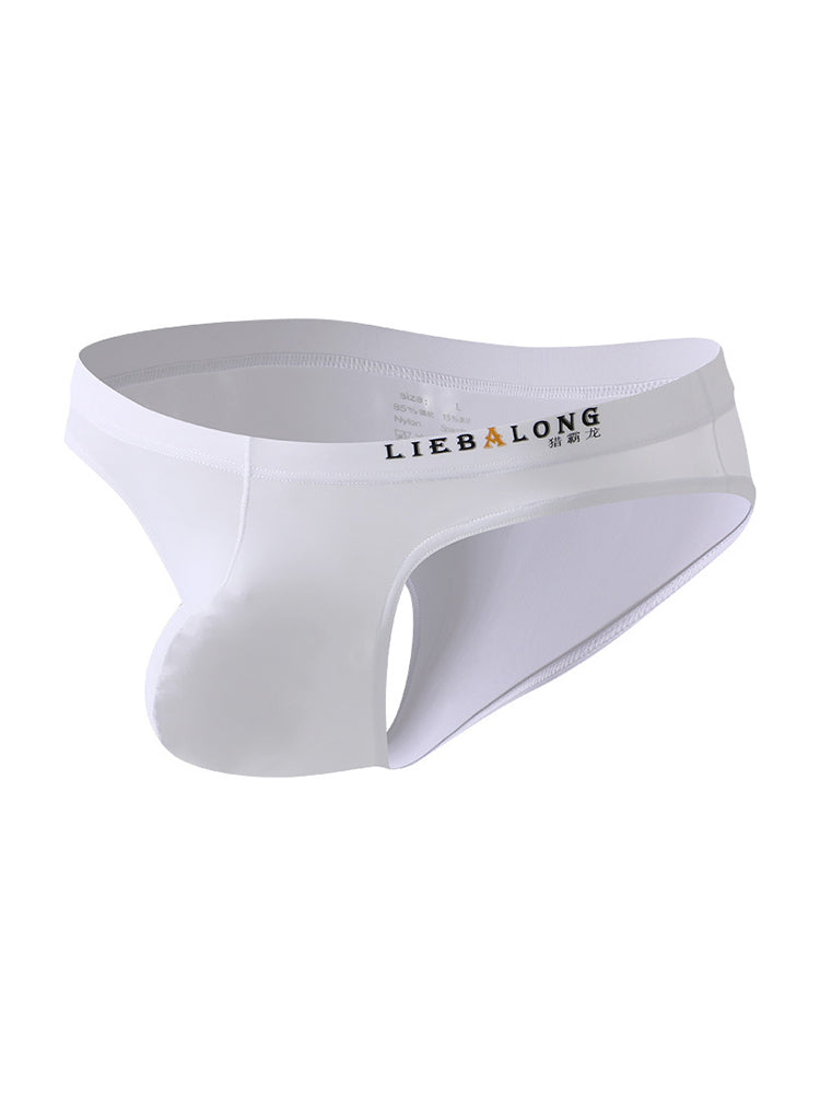 4 Pack Men's Ice Silk Low-Rise Big Pouch Sexy Comfortable Bikini