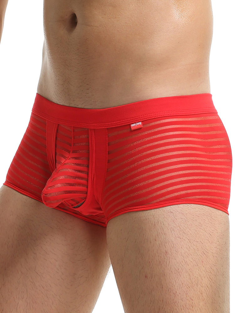 Men's Sexy Striped Hollow Jockstrap With Separate Pouch