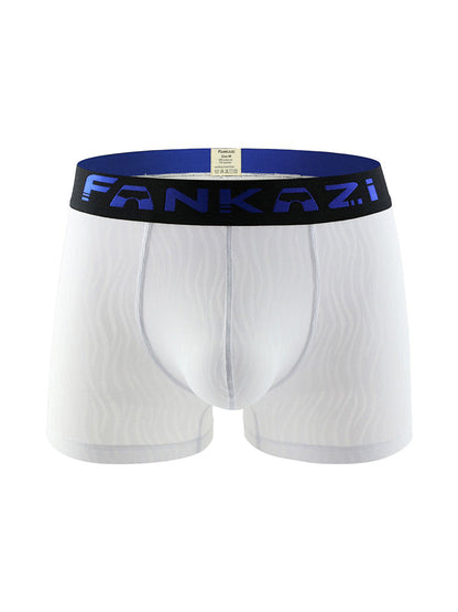 3 Pack Men's Striped U-Pouch Low-Rise Breathable Slim-Fit Trunks