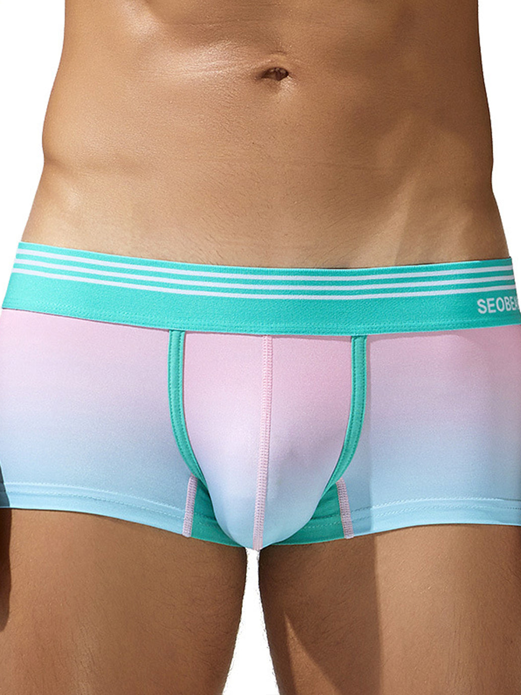 Men's Spliced Lines Trunks in Ombre