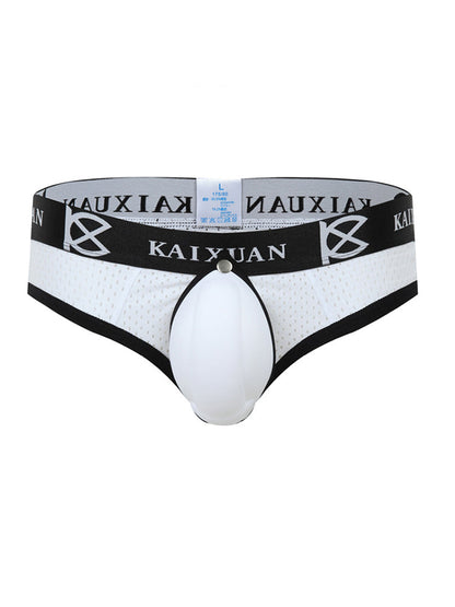 2 Pack Men's Breathable Mesh Removable U-Shaped Pocket Thongs
