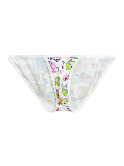 2 Pack Men's Trendy Printed Cartoon Comfortable and Breathable Bikini