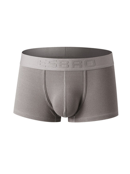 2 Pack Men's Single-Layer U-Pouch Ribbed Sweat-Absorbing Breathable Trunks