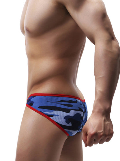 Men's Sexy Camo Print Mesh Bikini