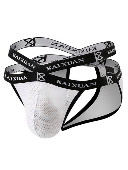 2 Pack Men's Ice Silk Mesh Capsule Pouch Sexy Jockstrap