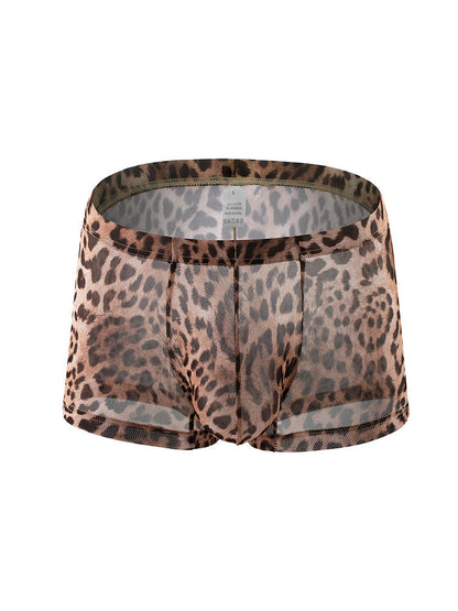 Leopard Print See-through Mesh Trunks