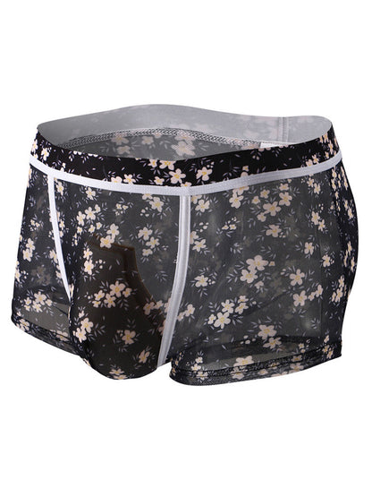 3 Pack Men's Sexy U-Shaped Mesh Breathable Boxer Briefs
