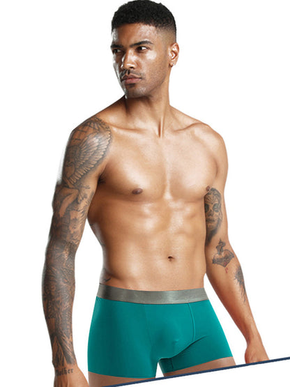3 Pack Men's Solid Color Lightweight Comfortable Breathable Seamless Trunks