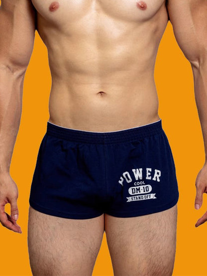 Men's DM Printed Lettering Low Waist Sexy Cotton Boxer Shorts