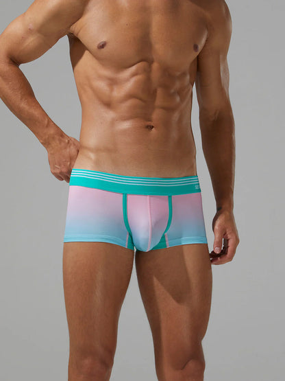 Men's Spliced Lines Trunks in Ombre
